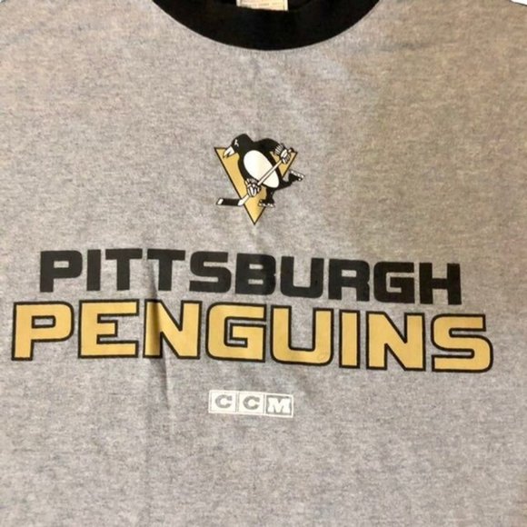 Vintage CCM NHL Pittsburgh Penguins T-Shirt Mens XL Used Hockey - Picture 3 of 6